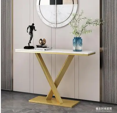 

Marble porch table wall shelf New Nordic porch entrance cabinet