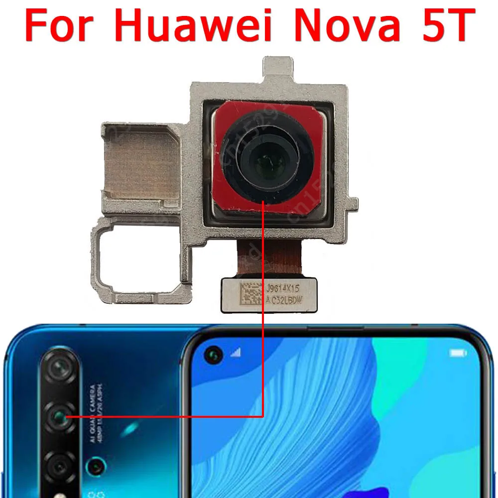 For Huawei Nova 5T Front Rear View Back Up Camera Frontal Main Facing Small Camera Module Flex Replacement Spare Parts