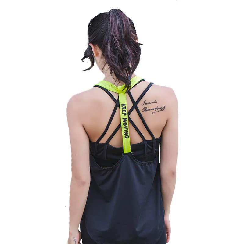 Exercise Gym Sports Sleeveless Shirts Tank Tops Women Fitness Running Clothes Loose Quick Dry Tops Vest Singlets