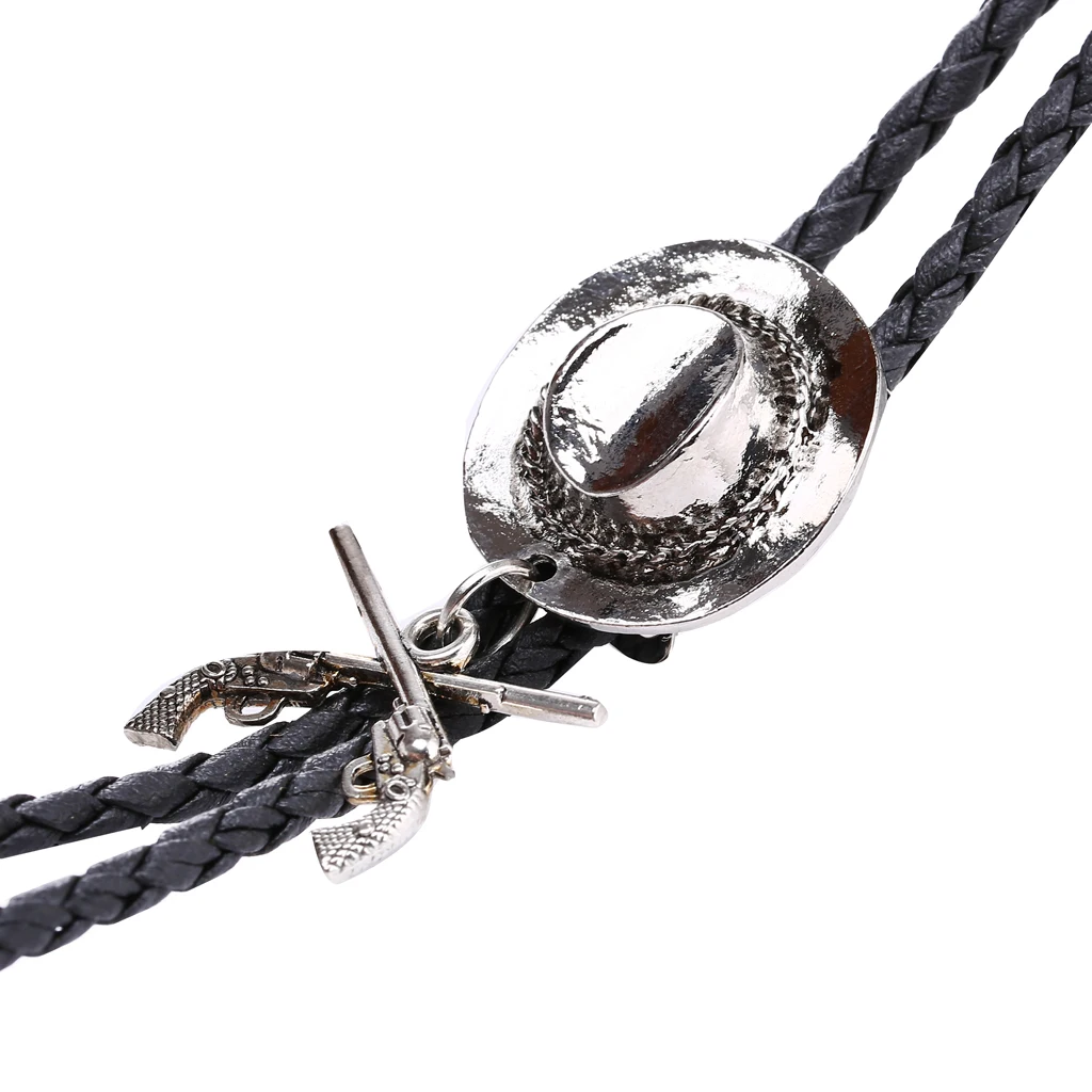 Western Cowboy Double Gun Hat Bolo Tie Riding Fashion Accessories Metal Bolo Tie
