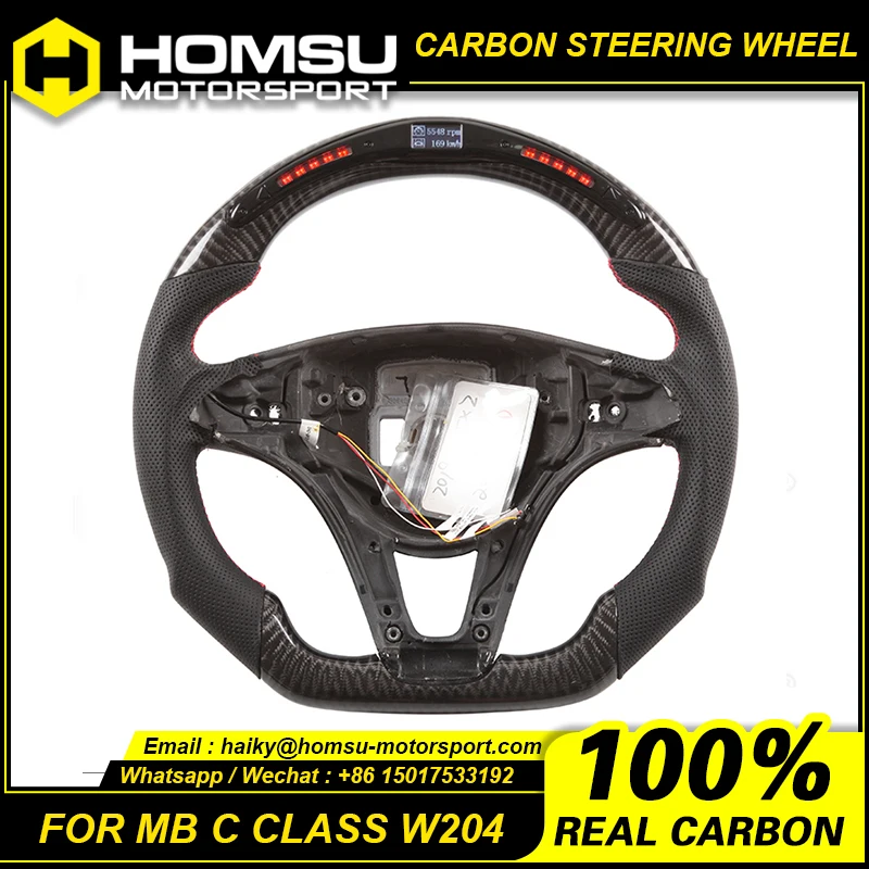 

LED Carbon Fiber Steering Wheel Compatible with mercedes benz C Class W204 model