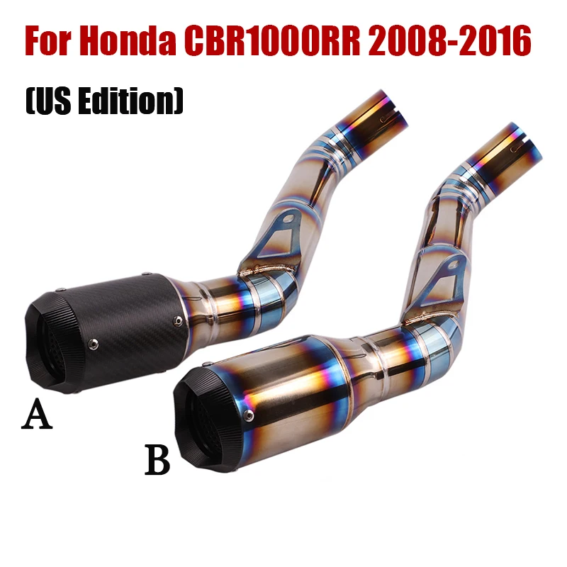 

For Honda CBR1000RR 2008-2016 Exhaust System Pipe Titanium Alloy Middle Mid Pipe Escape Connect Section Muffler End Tips Slip On