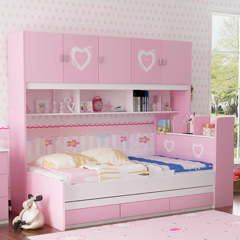 Simple storage combination under the bed with wardrobe bed Child bed multifunctional boy and girl environmental protection child