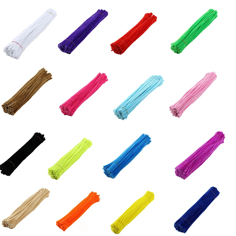 100pcs Solid Color Chenille Stems Pipe Cleaners Handmade Diy Art Crafts Material Kids Creativity Handicraft Children Toys