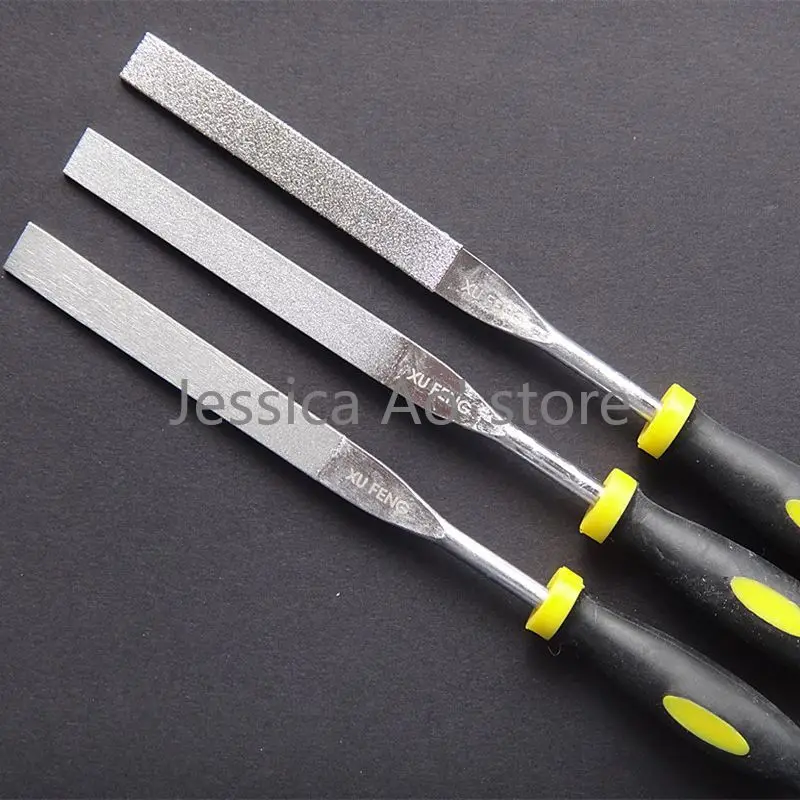 6pcs 5x180mm Fine Coarse Sand 80-600grit Flat File Diamond Smooth File Durable Hand Tool Emery File for Sanding Polishing