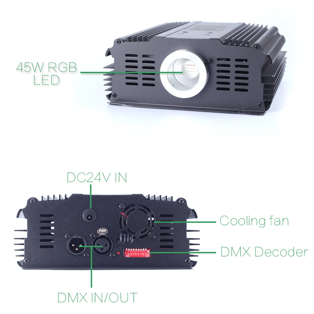 DMX 45W RGB Fiber Optic Engine RF Remote Control LED Light Source Available for Optical Fiber Cable Ceiling Lighting Driver