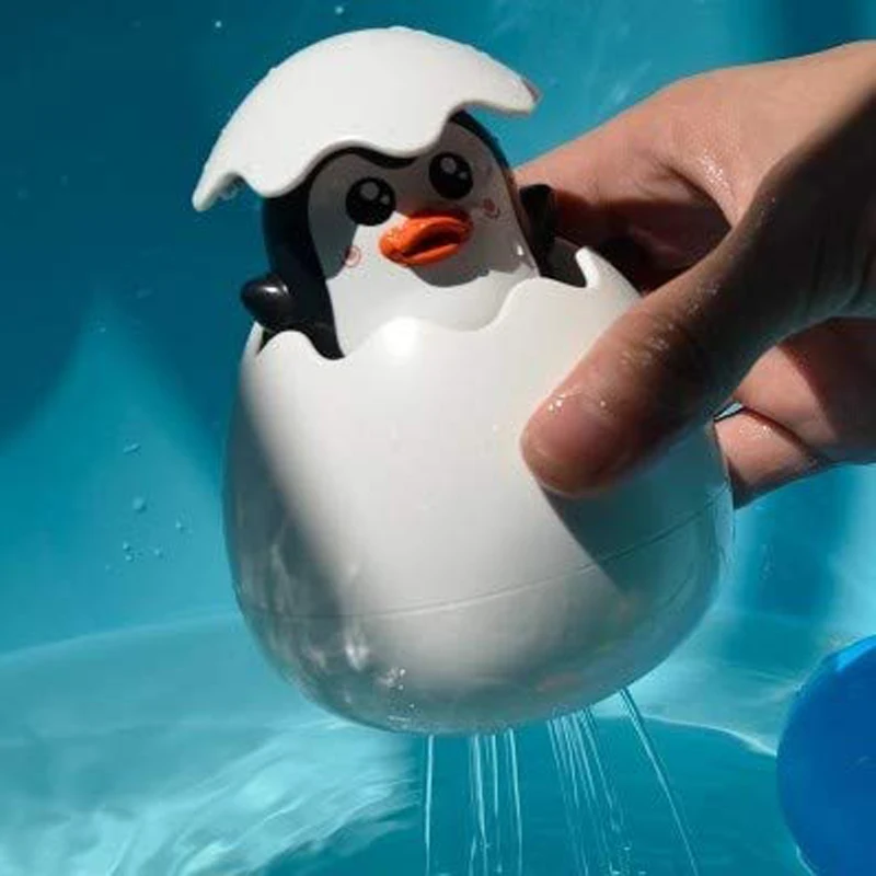 Baby Cute Bathing Toy Duck Penguin Egg Water Bathroom Sprinkling Swimming Water Toys Kids Gift