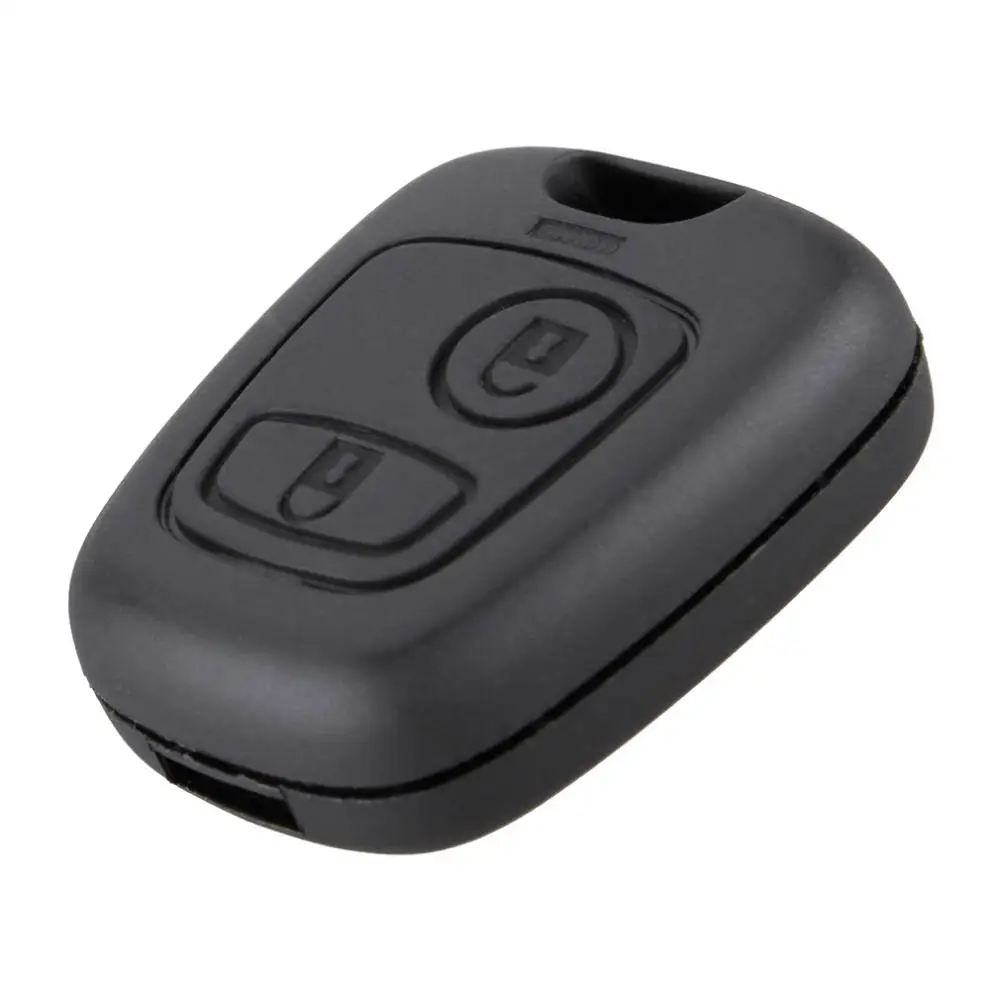 2 Buttons black Car Remote Key Blade Fob Case Replacement key case Shell Cover Fit for PEUGEOT 106 107 206 207 307 406 407