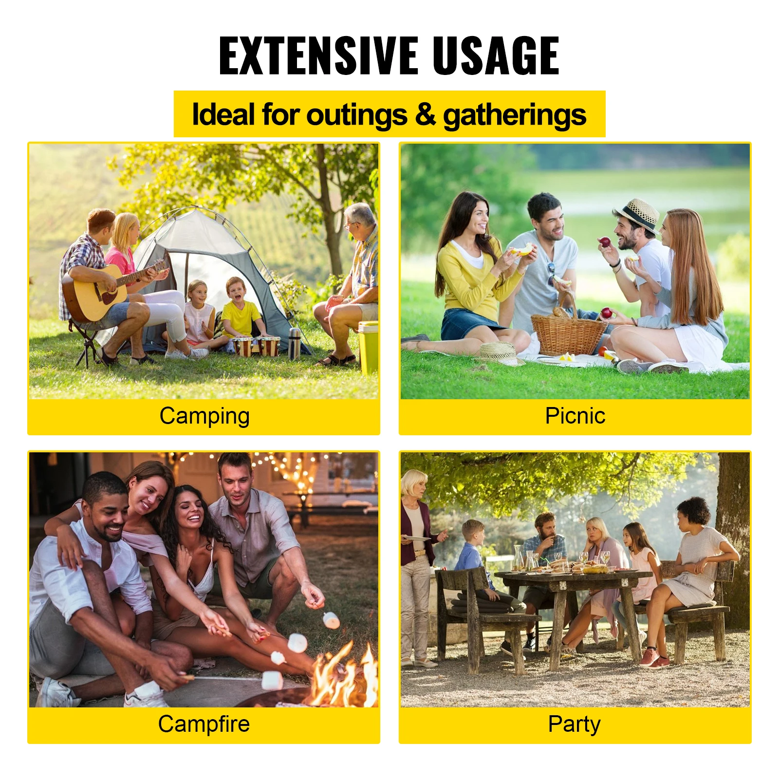 VEVOR Однослойная Поворотная подставка для гриля с углем, углеродные грили для мяса, костер, барбекю для кемпинга на открытом воздухе, пламя, барбекю, приготовления пищи