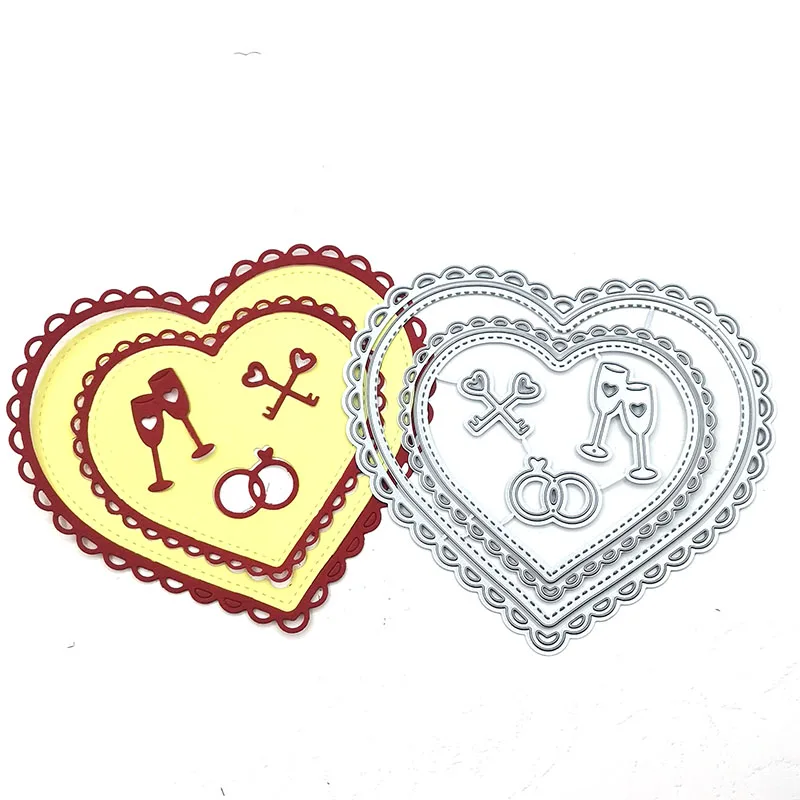 

Julyarts Glass Ring Heart Cutting Dies 2021 Album Scrapbook Crafts for DIY Scrapbooking Album Embossing Paper Cards Deco Crafts