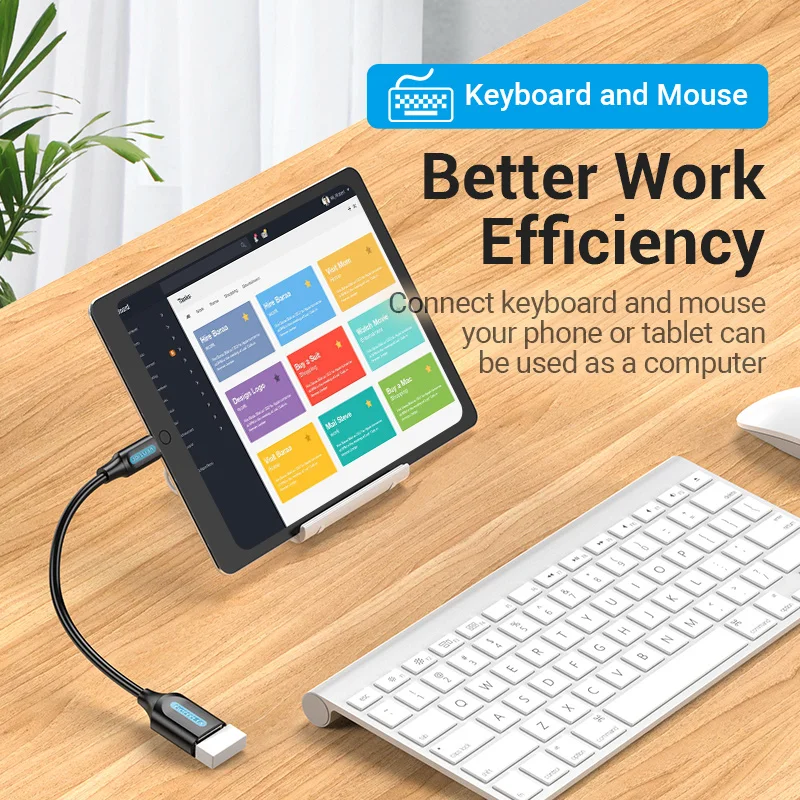 Кабель Vention USB C — USB OTG Адаптер USB типа C «папа» — USB 3.0 2.0 «мама» для Macbook Pro Samsung S20 Адаптер USB C OTG