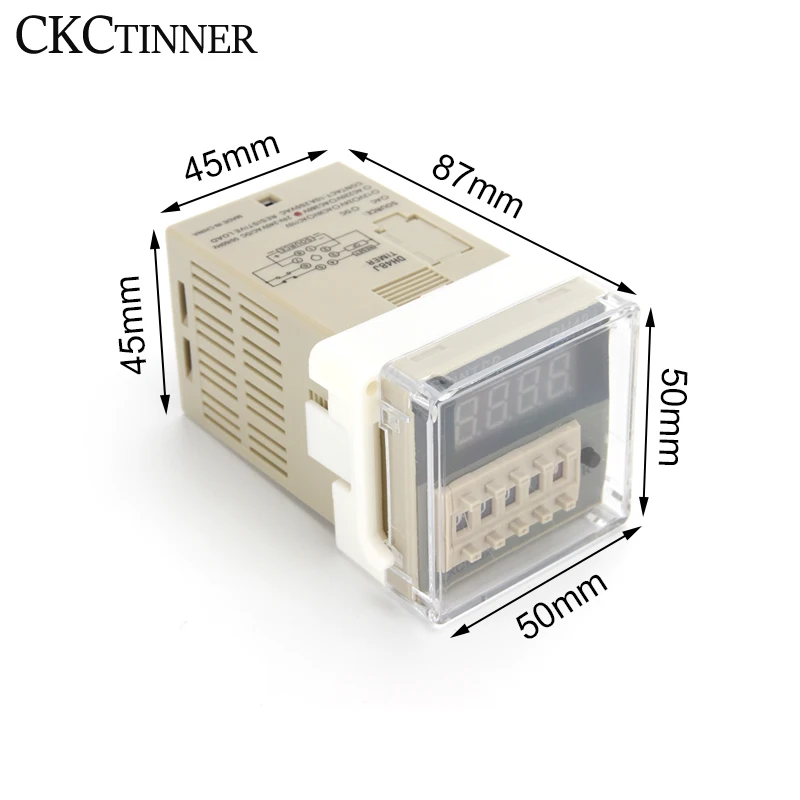 DH48J-8 Electronic preset digital counters acyclic display counters 1-999900 relay 8PIN with base DC12V/24V/36V AC110V/220V/380V