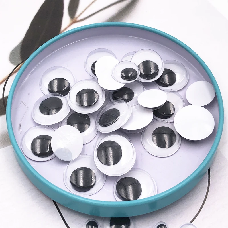 20pcs/Pack 8-20mm Self-adhesive Googly Wiggle Eyes for DIY Scrapbooking Crafts Projects DIY Dolls Accessories Eyes Handmade Toys