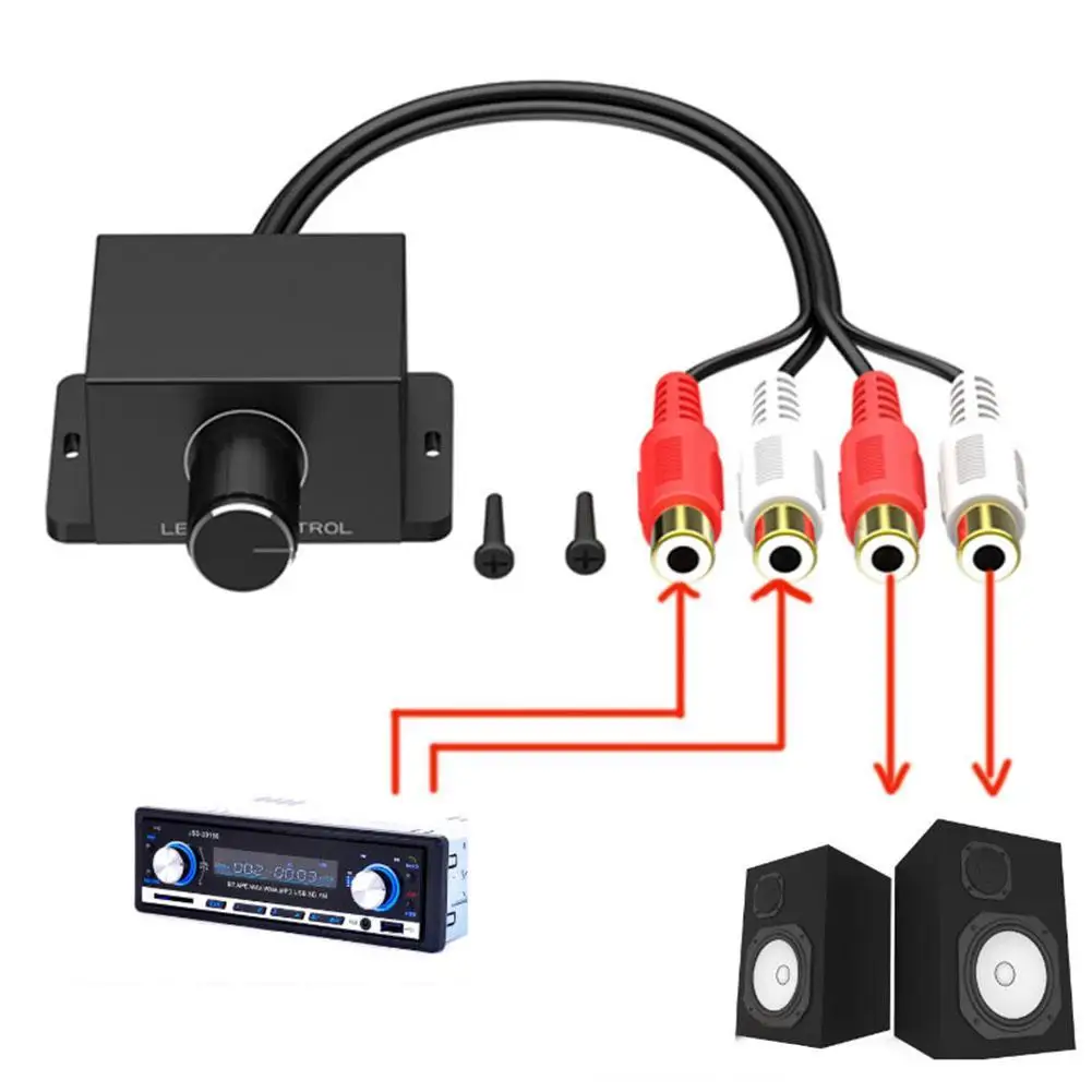 Car Audio Amplifier Bass RCA Level Remote Volume Control Knob LC-1 Universal Volume Regulator 2RCA Male Female Car Potentiometer