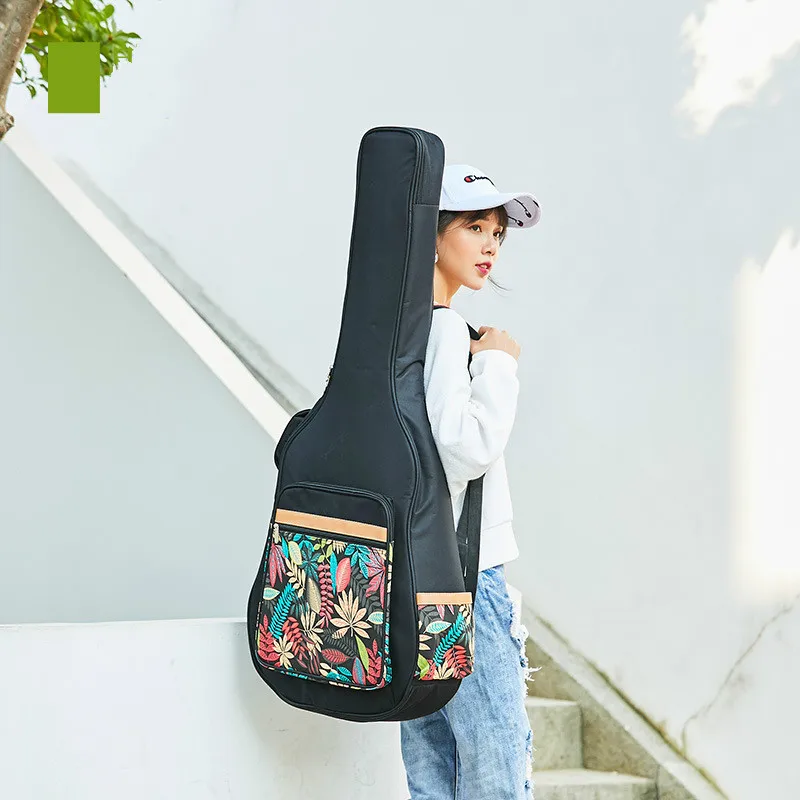 Thickened Guitar Bag 41'' Folk Acoustic Guitar Bag Male and Female Students Shoulder Guitar Backpack