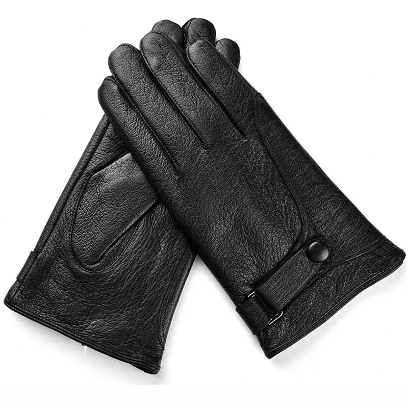 Brand New Winter Warm Genuine Leather Gloves for Men Classic Business Gloves Men's Warm Motorcycle Gloves Driving Cycling Guante