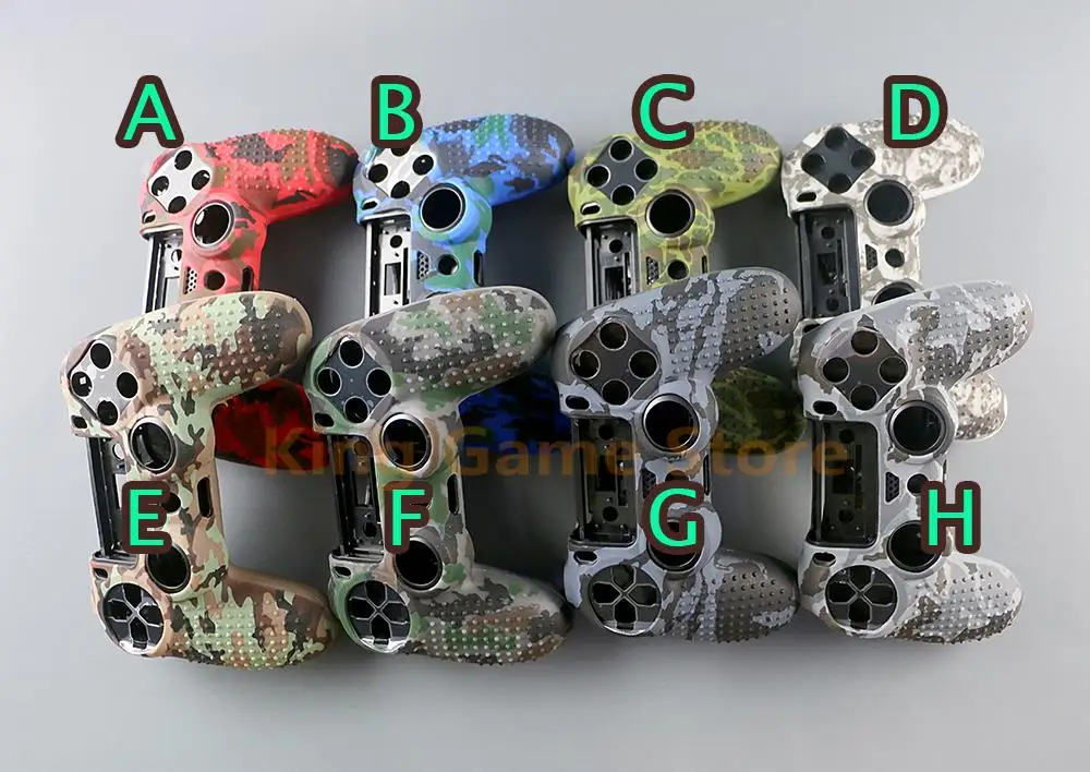 10pcs Silicone Camo Protective Skin Case Water transfer printing For Sony PS4 Console Thumb Grips Joystick Caps