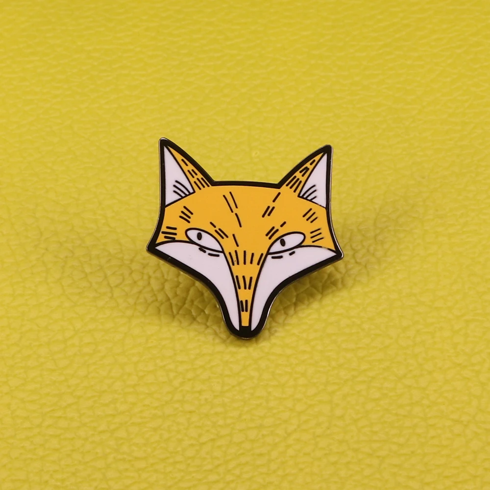 Little Fox Head Pin Forest Nature Wildlife Badge Cute Animals Jewelry