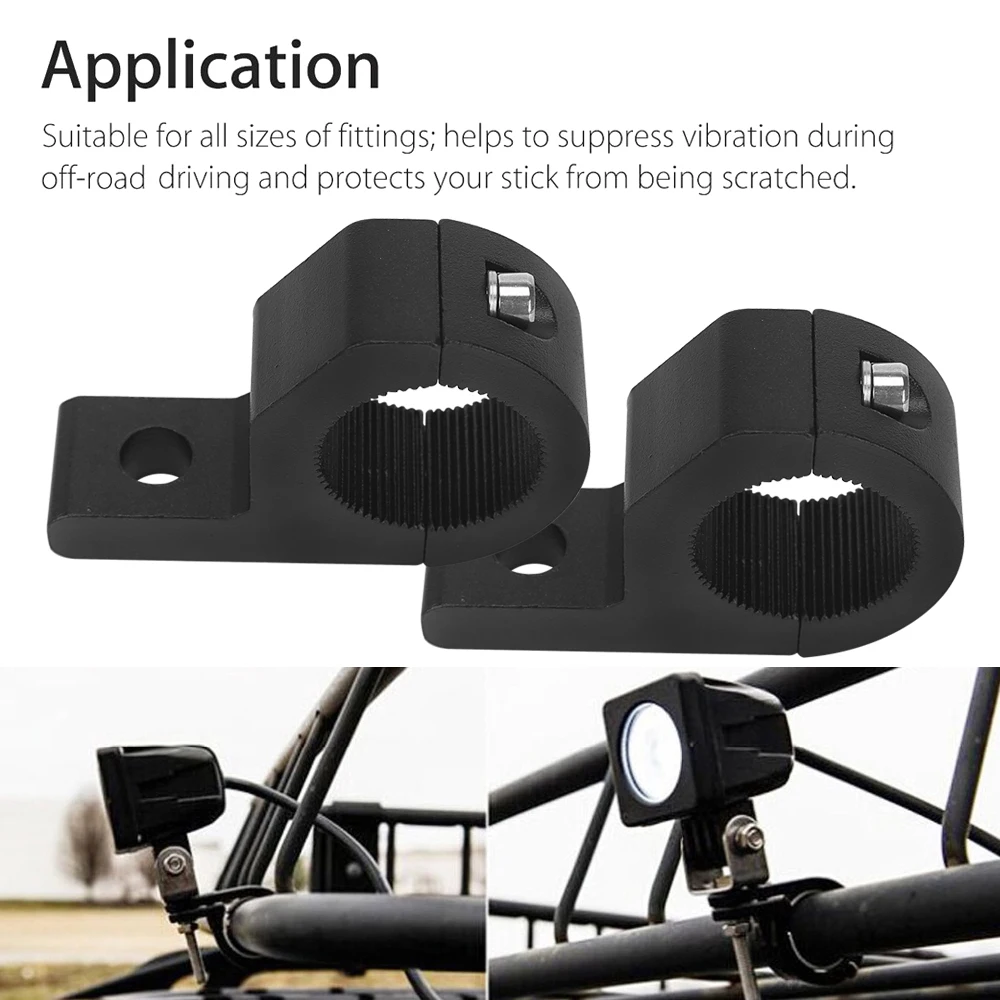 Fleymu 2 Pezzi Staffa di Montaggio Fari LED Universale (38 mm - 60 mm), Staffe Supporto Faretti Moto, Staffe di Montaggio Barra Luminosa Morsetto, per Veicoli Auto Camion Moto Barca