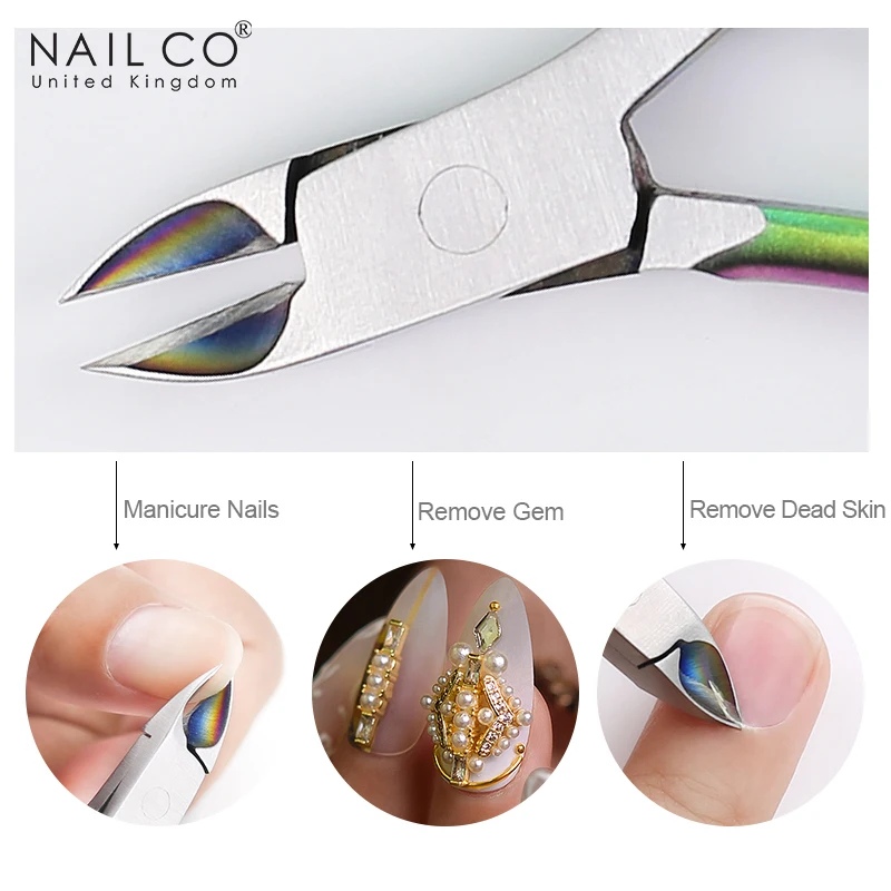 NAILCO di alta qualità in acciaio inossidabile UV unghie Gel Remover Nail cuticola pinzette pelle morta Pusher Clipper Nail Art Manicure strumenti