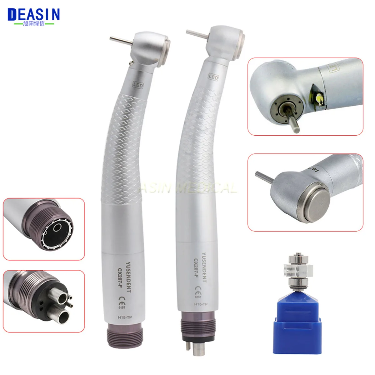 

Dental CX207-F LED High Speed Handpiece Self-powered Air Turbine Dental Handpiece Cartirdge SP TP B2 M4