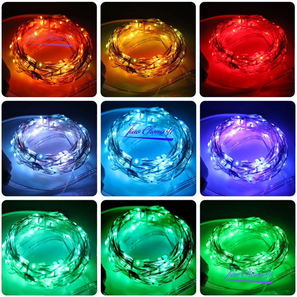 Thuis Koperdraad DC5V Led String Lights Usb Power Fairy Verlichting Met Afstandsbediening (8 Modi) wit Warm Wit Rgb Blauw String Lights