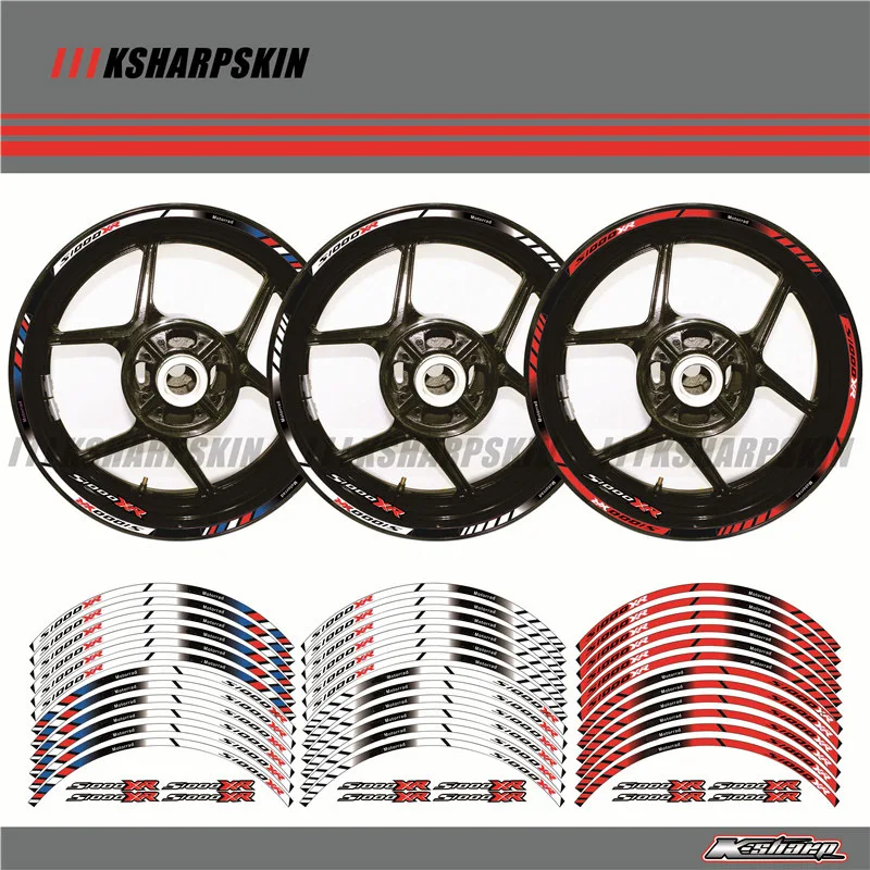 

12 X Thick Edge Outer Rim Sticker Stripe Wheel Decals FIT BMW S1000XR s100 xr 17''