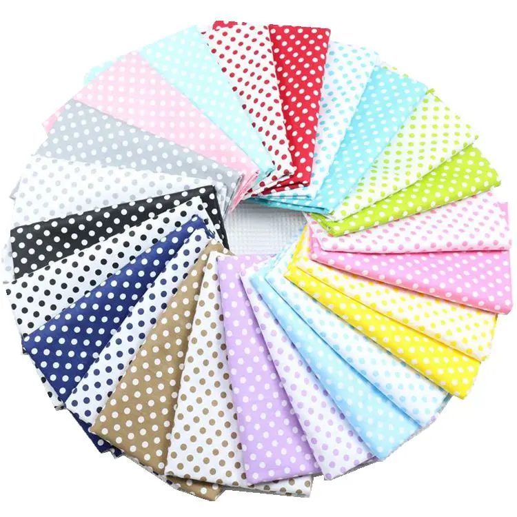 Dots Printed 100% Cotton Fabric by Meter, DIY Patchwork, Quilt Cloth, Bedding Blanket, Sheet, Pillow Decor, Fat Quilt, Tilda