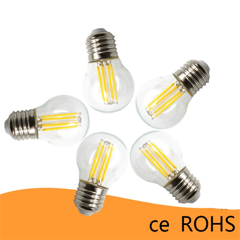 

5Pcs LED Bulb E14 E27 220V 8W 12W G45 LED Filament Candle Bulb Candelabra Flame Bent Tip 25W 45W Incandescent Equivalent lamp