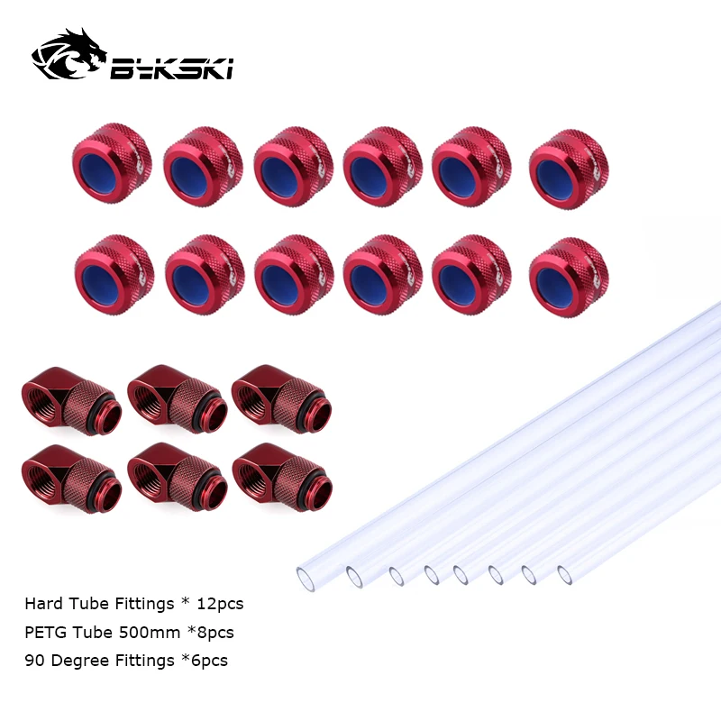 Bykski alat kelengkapan pendingin air komputer OD12 14 16MM tabung keras PETG, perak, hitam, emas, putih, G1/4"