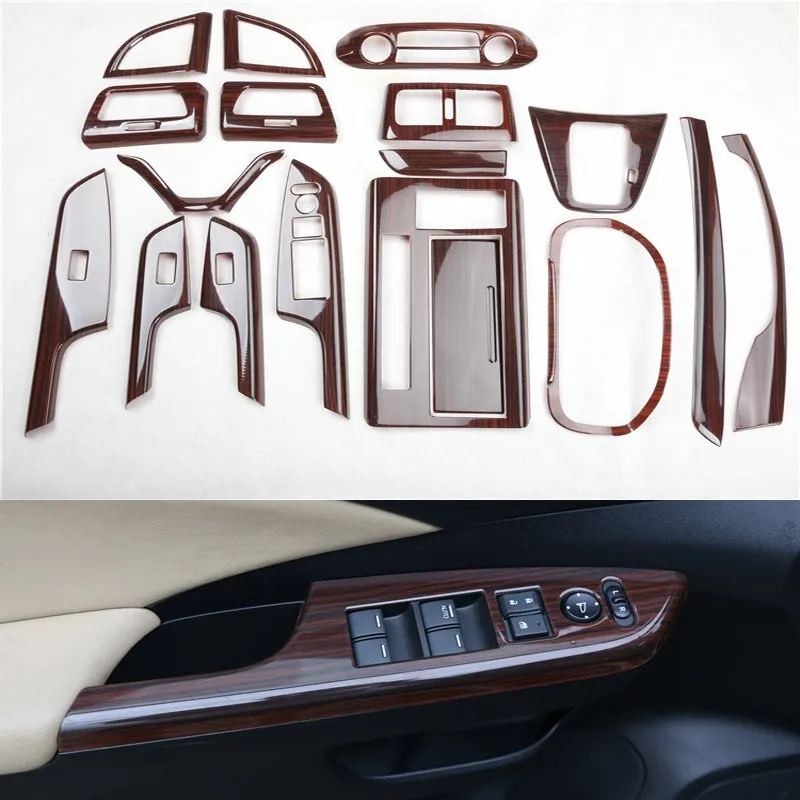 ABS Peach Wood Grain Car Interior Kit Cover Trim For Honda CRV 2012 2013 14 15 2016