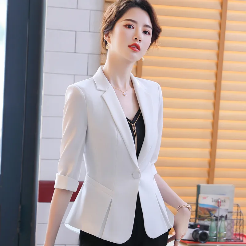 open lace back dress White Blazer - All Outerwear