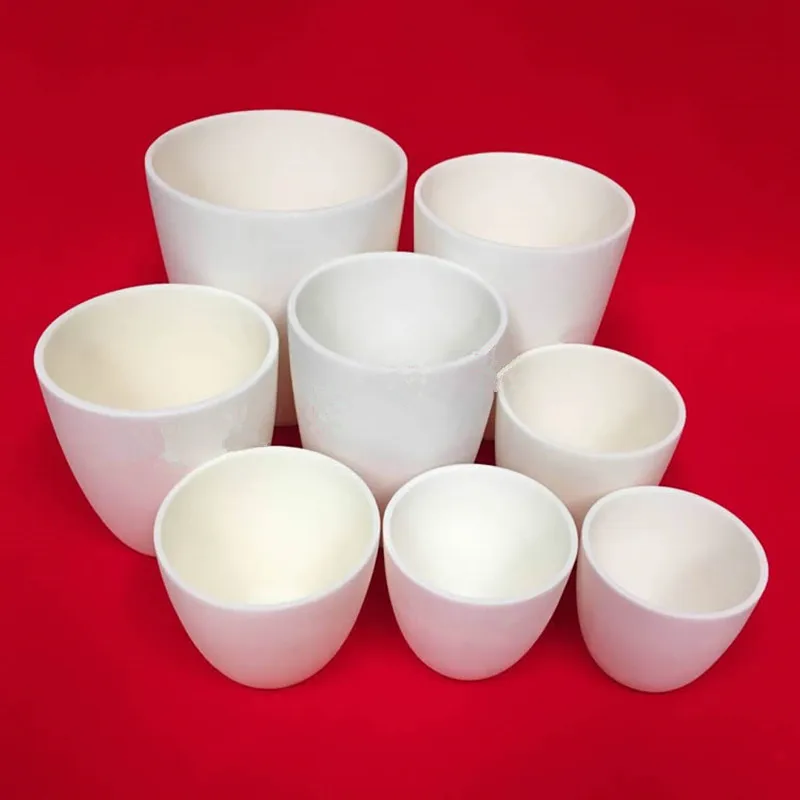 20ml 25ml 30ml 40ml 50ml 70ml 100ml 200 300 500 600 800 1300ml capacity arc-shaped 99% pure alumina crucible ceramic crucible