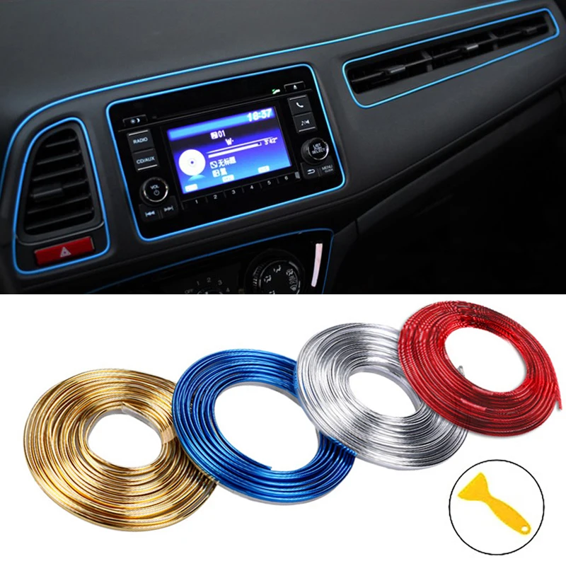 

Car Interior Moulding Trim Sticker Strip Decoration Garnish For Mazda 3 6 Cx-5 Peugeot 206 307 308 207 KIA Rio Ceed Sportage