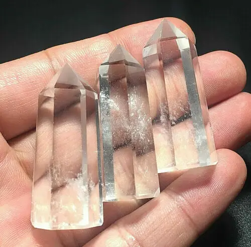 10pc Top Natural Clear Quartz Crystal Obelisk Wand Quartz Crystal Point Healing