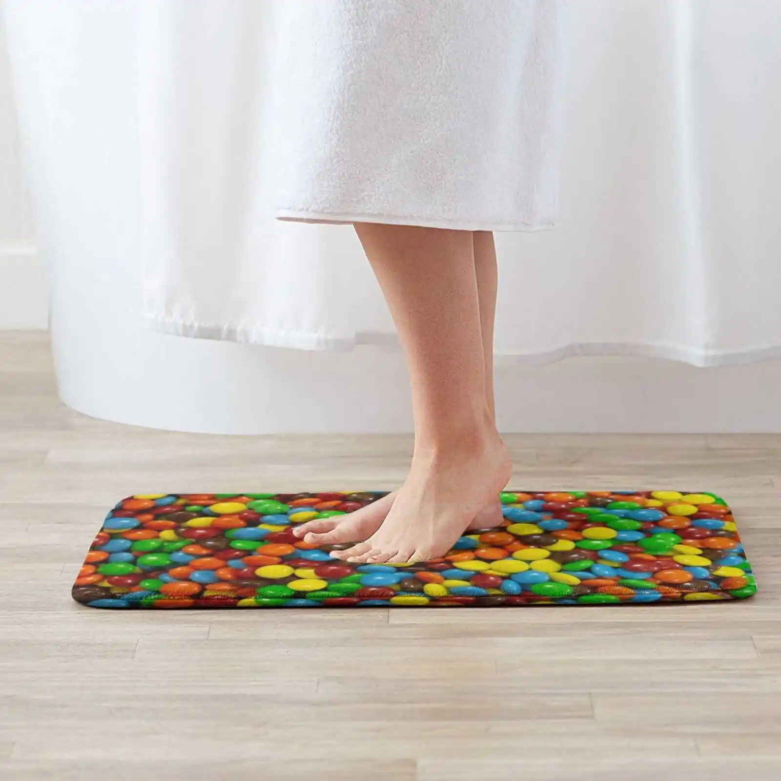 Sweet M&M'S Candy Colored Pattern Soft Cushion Home Carpet Door Mat Car Rug Sweet M Colored Pattern Chocolate Candys Mms