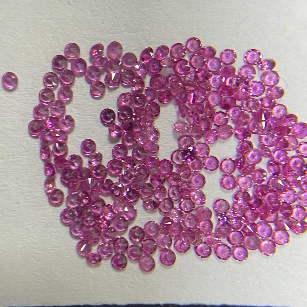 

0.9mm-3mm Natural Pink Sapphire Thailand Gemstone 100% Original Round Brilliant Cut Stones Per Carat