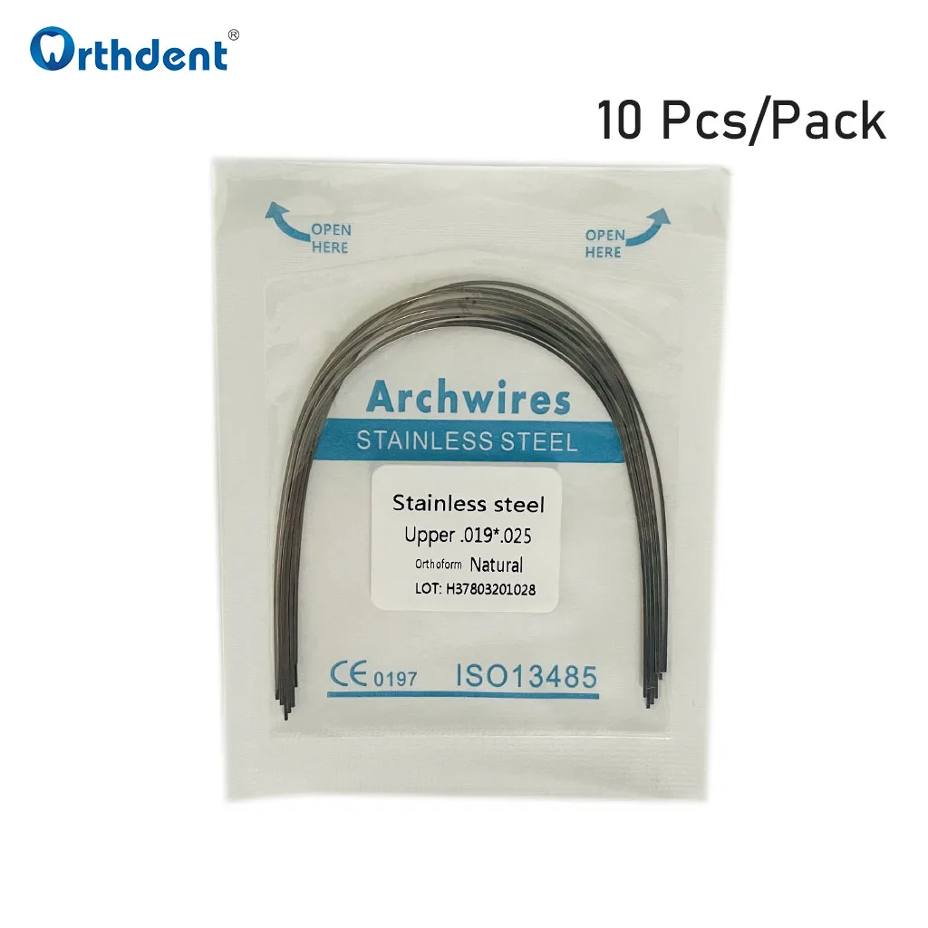 10 Packs Dental Stainless Steel Wire Orthodontic Arches for Braces Rectangular Archwire Natural Form Dentist Correction Tools