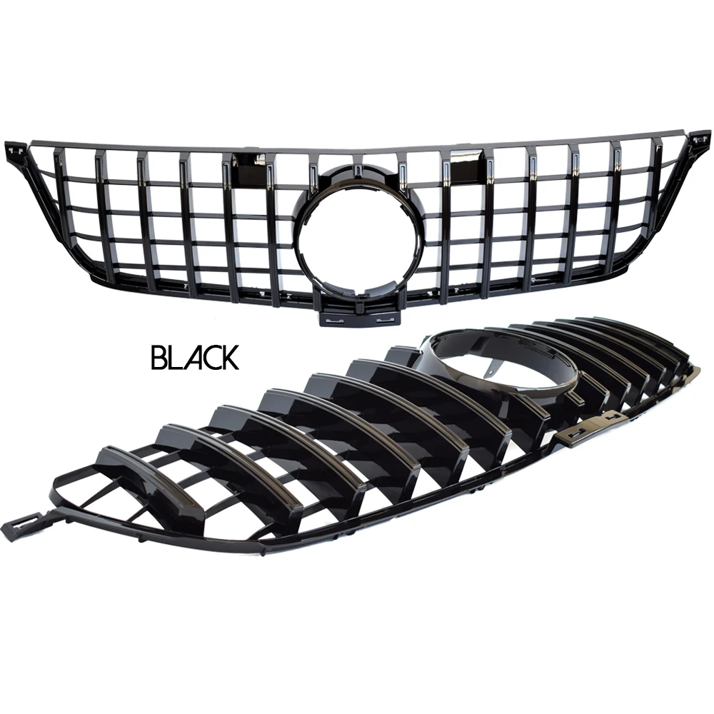 W166 Grill, Black & Silver Panamericana GT Grille for Mercedes Benz M ML Class Pre-facelifted W166 2012 - 2014 ML350 ML400 ML450