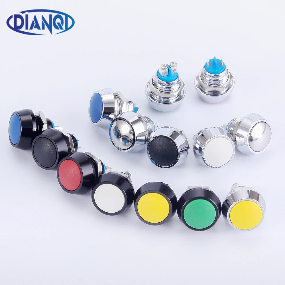 12mm Domed Momentary Zinc-aluminum Alloy Metal Push Button Switch Screw Terminal Push Button Car Auto Horn Door Bell Swtich