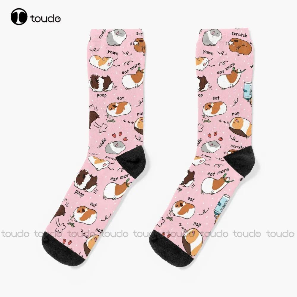 

Guinea Pig'S Daily To-Do List - Pink Background Socks Volleyball Socks Christmas New Year Gift 360° Digital Print Women Men