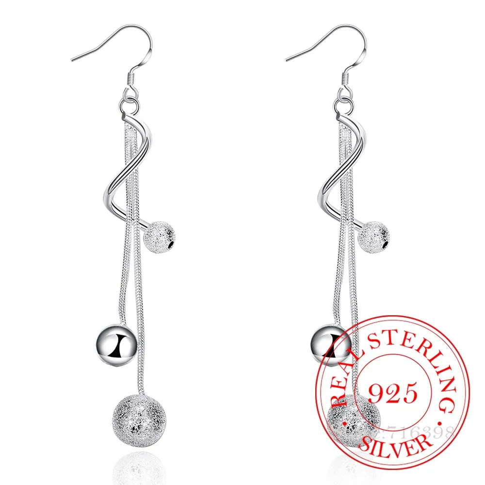 

Серьги-подвески женские из серебра 925 пробы, с гладкой подвеской