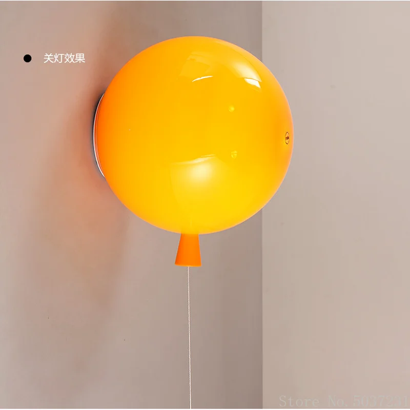 Lámpara de techo Simple moderna, lámpara de globo acrílico, lámpara de pared para dormitorio, luces LED para habitación de niños, decoración de