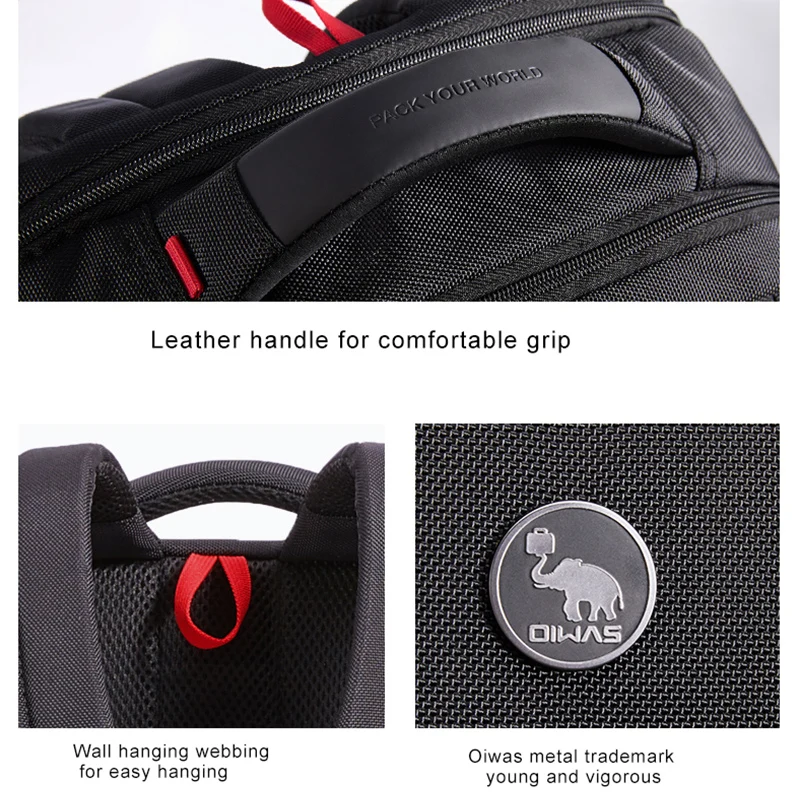 Imagem -06 - Oiwas-mochila para Laptop de Grande Capacidade para Homens e Mulheres Multifunções Negócios Lazer Viagem Mochilas Escolares 15 Polegadas