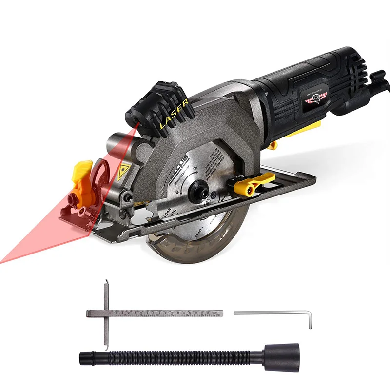 600W Electric Circular Saw Wood Cutter With Straight Bevel Laser Multifunctional Hand-Held Electric Saw