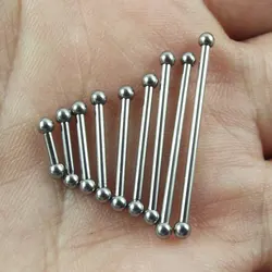 SaYao 2pcs 2mm mini ball Stainless Steel Long Industrial Barbell ring Tongue Nipple Bar Tragus Helix Ear Piercing Body Jewelry