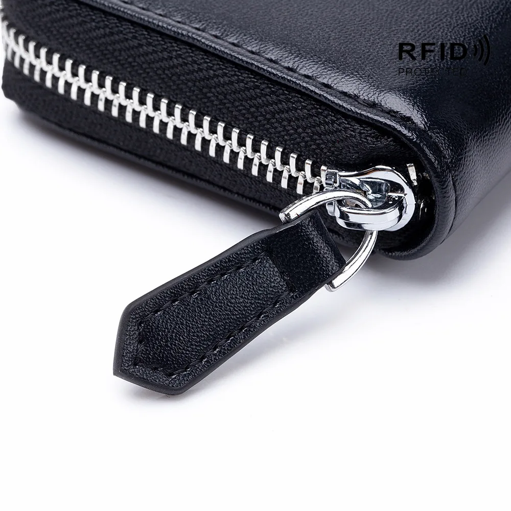 Fashion Genuine Leather Coin Purse Female Woman Cowhide Small Mini Wallet Rfid Short Wallets Change Storage Pocket Bag for Men