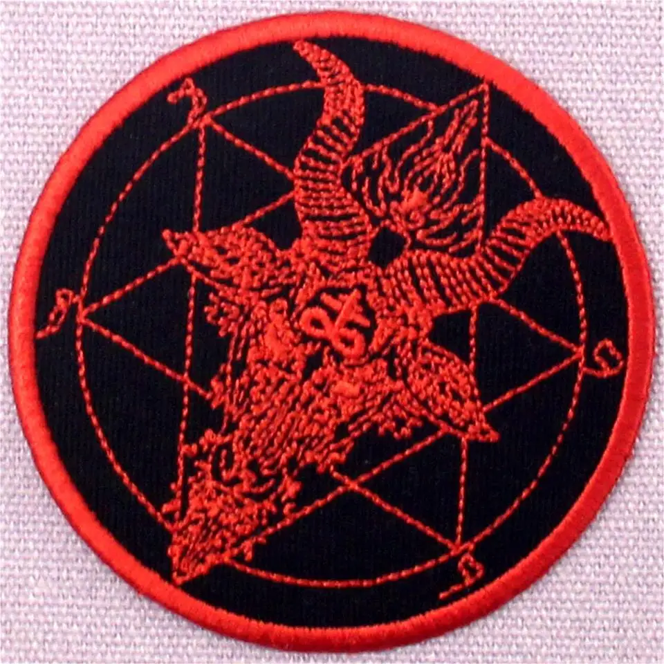 Embird Embroidered Sew On Clothing Patches Satan Pagan Symbols Pentagram Ceo-Friendly Handmade 3D