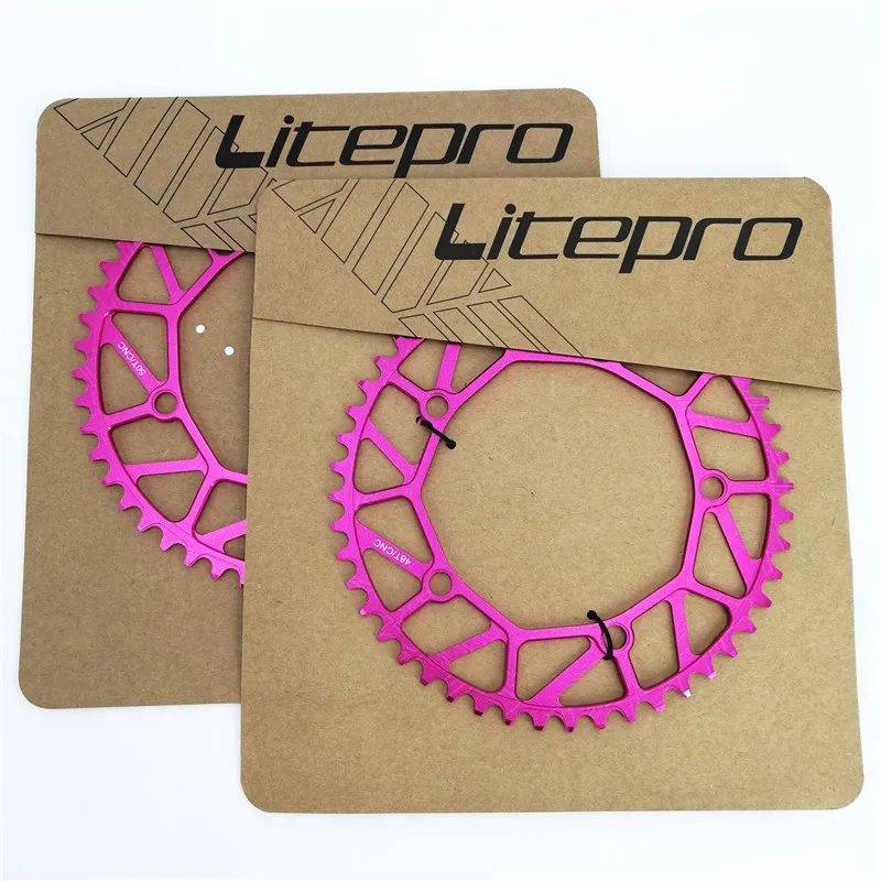 Litepro Pink 48T 50T 130BCD Chain Wheel 8/9/10 Speed Folding Bike Road Bicycle Chainring Crankset Parts