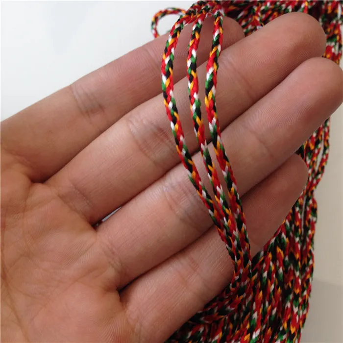 BD185 Ethnic Tibetan 5 Colorful Silk Cotton Threads Nepal Jewelry Making For Jewelry Findings Pendants Strand Knots